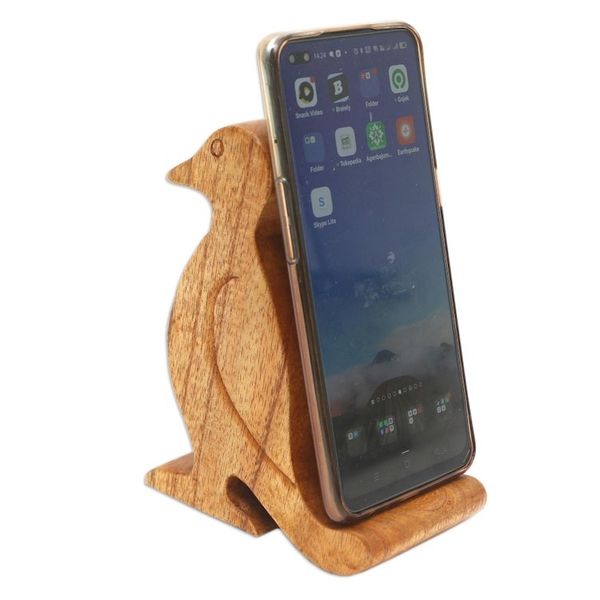 Alternate image for Hand Crafted Jempinis Wood Bird Phone Stand Dialing Bird