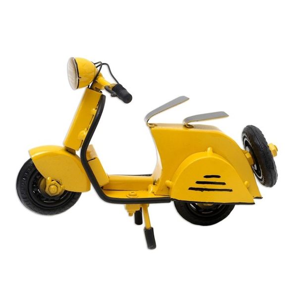 Alternate image for Artisan Crafted Recycled Metal Scooter Sculpture Spirited Scooter in Yellow