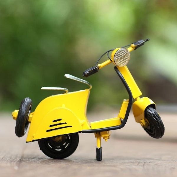 Alternate image for Artisan Crafted Recycled Metal Scooter Sculpture Spirited Scooter in Yellow