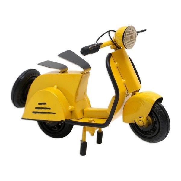 Alternate image for Artisan Crafted Recycled Metal Scooter Sculpture Spirited Scooter in Yellow