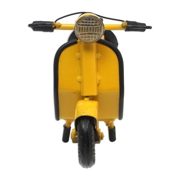 Alternate image for Artisan Crafted Recycled Metal Scooter Sculpture Spirited Scooter in Yellow