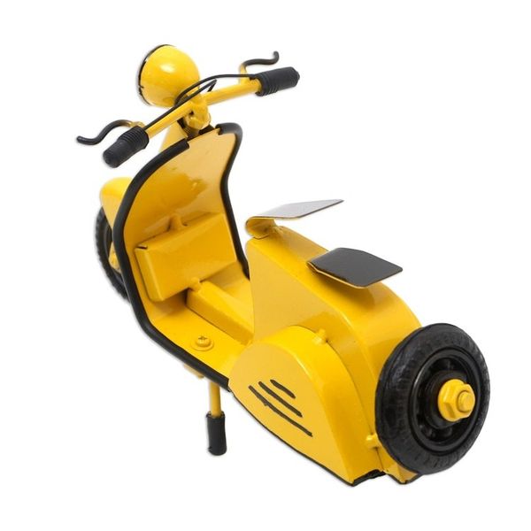 Alternate image for Artisan Crafted Recycled Metal Scooter Sculpture Spirited Scooter in Yellow