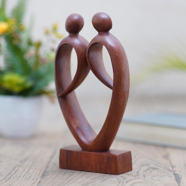 Alternate image for Artisan Made Suar Wood Figure Sculpture Unmatched