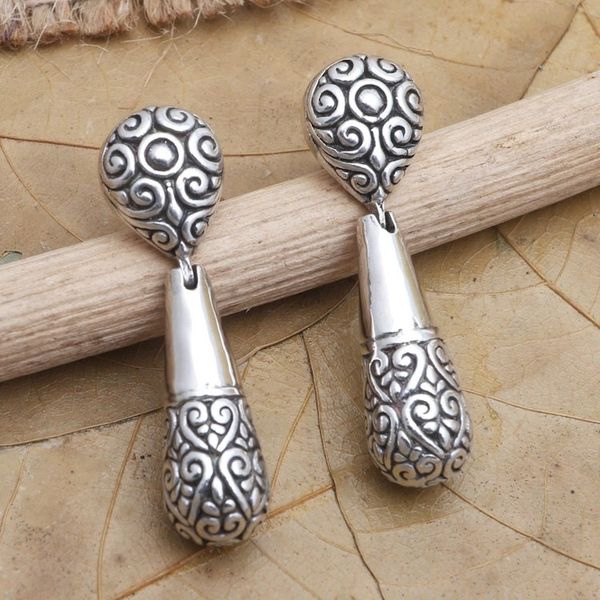 Alternate image for Balinese Sterling Silver Dangle Earrings Friend of Mine