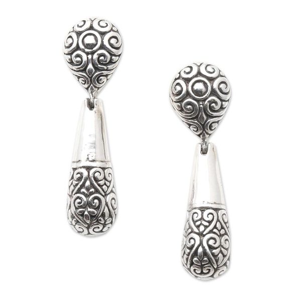 Alternate image for Balinese Sterling Silver Dangle Earrings Friend of Mine