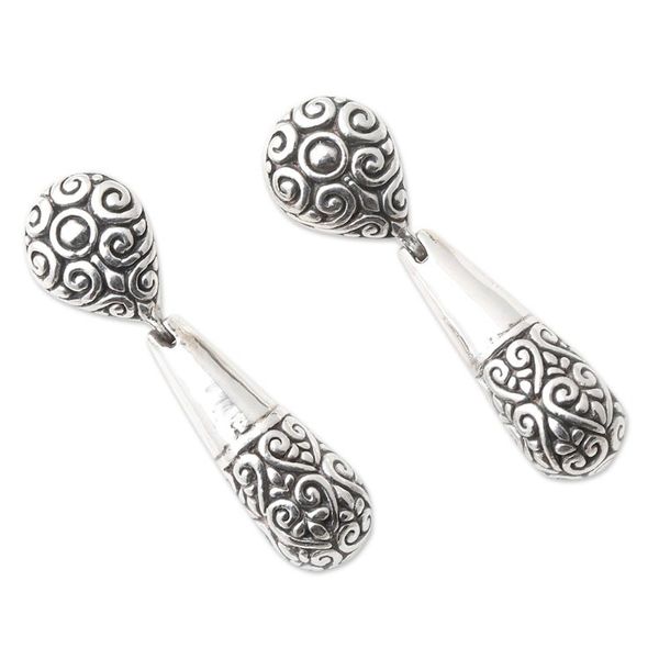 Alternate image for Balinese Sterling Silver Dangle Earrings Friend of Mine