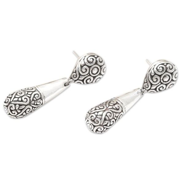 Alternate image for Balinese Sterling Silver Dangle Earrings Friend of Mine