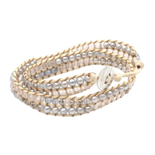 Alternate image for Quartz and Crystal Wrap Bracelet from Bali Grey Dove