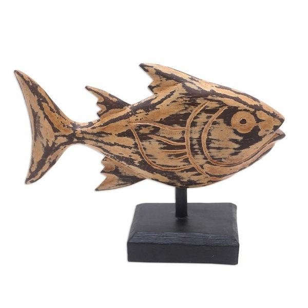 Alternate image for Albesia Wood Snapper Fish Statuette Snapper Fish
