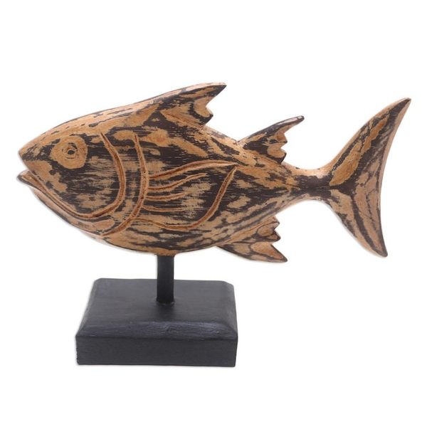 Alternate image for Albesia Wood Snapper Fish Statuette Snapper Fish