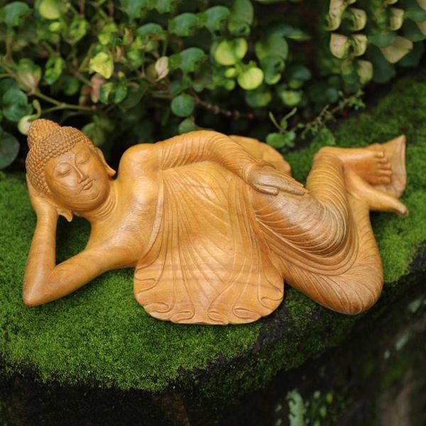 Alternate image for Hand Carved Crocodile Wood Buddha Sculpture Buddha at Peace