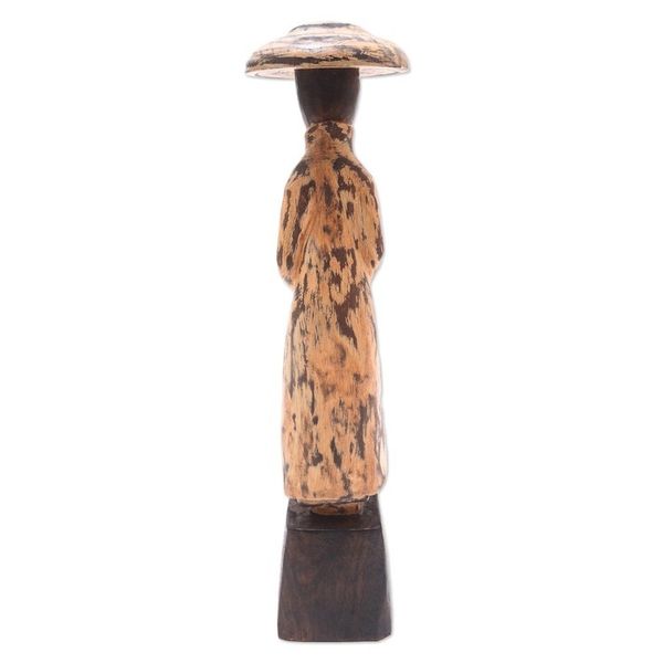 Alternate image for Hand Carved Albesia Wood Figure Statuette Coldness