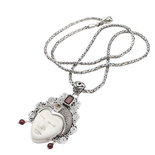Alternate image for Garnet and Citrine Pendant Necklace Sleeping Royal in Red