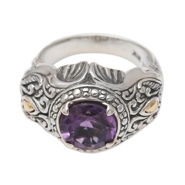 Alternate image for Mens Elephant-Themed Amethyst Ring Maharaja