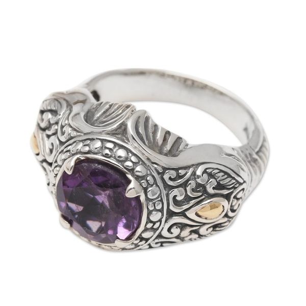 Alternate image for Mens Elephant-Themed Amethyst Ring Maharaja