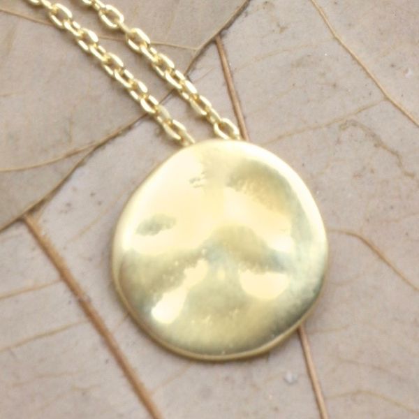 Alternate image for Gold-Plated Sterling Silver Round Pendant Necklace Meditation Coin