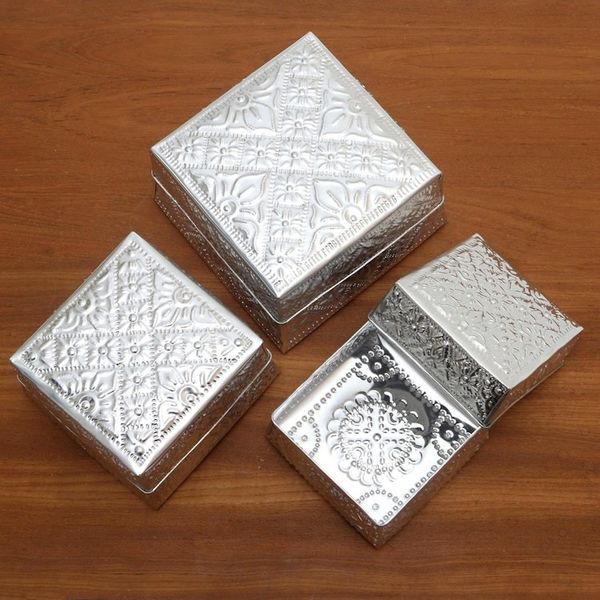 Alternate image for Artisan Crafted Decorative Aluminum Boxes Set of 3 Lempuyang Sunset in Medium