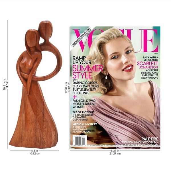 Alternate image for Artisan Crafted Suar Wood Romantic Statuette from India Fairytale