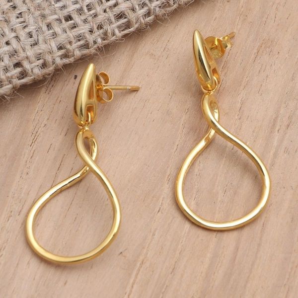 Alternate image for Gold-Plated Brass Dangle Earrings Bring My Love
