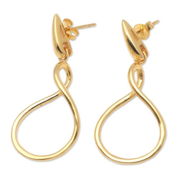 Alternate image for Gold-Plated Brass Dangle Earrings Bring My Love