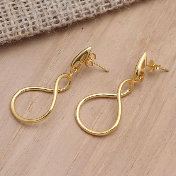 Alternate image for Gold-Plated Brass Dangle Earrings Bring My Love
