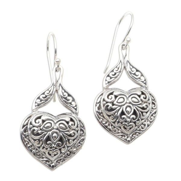 Alternate image for Sterling Silver Heart-Shaped Dangle Earrings My Affection