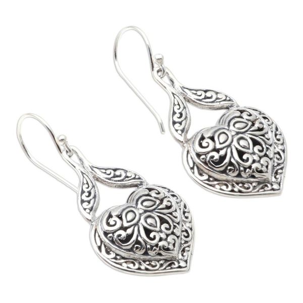 Alternate image for Sterling Silver Heart-Shaped Dangle Earrings My Affection