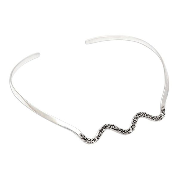 Alternate image for Decorative Sterling Silver Collar Necklace Ocean Journey