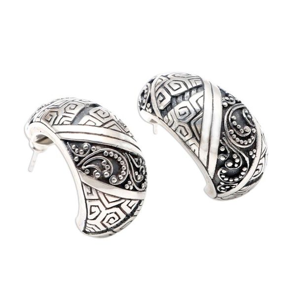 Alternate image for Handmade Sterling Silver Drop Earrings Go Slowly