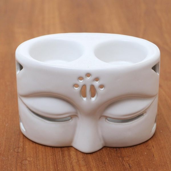 Alternate image for White Ceramic Buddha-Themed Oil Warmer Warming Buddha in White