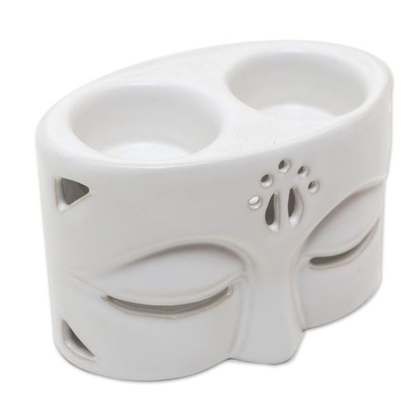 Alternate image for White Ceramic Buddha-Themed Oil Warmer Warming Buddha in White