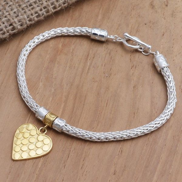 Alternate image for Hand Made Gold-Plated Heart Charm Bracelet from Bali Golden Romance