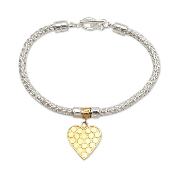 Alternate image for Hand Made Gold-Plated Heart Charm Bracelet from Bali Golden Romance