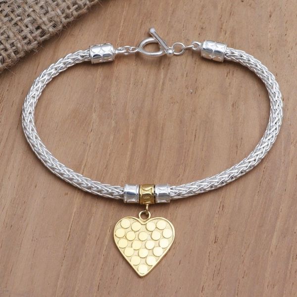 Alternate image for Hand Made Gold-Plated Heart Charm Bracelet from Bali Golden Romance
