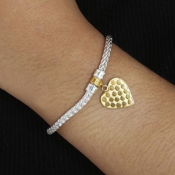 Alternate image for Hand Made Gold-Plated Heart Charm Bracelet from Bali Golden Romance