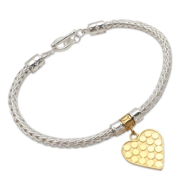 Alternate image for Hand Made Gold-Plated Heart Charm Bracelet from Bali Golden Romance