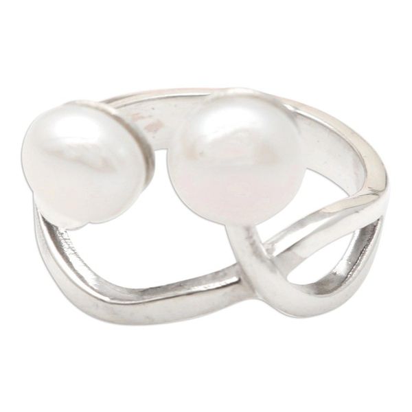 Alternate image for Cultured Pearl and Sterling Silver Cocktail Ring Eye See You