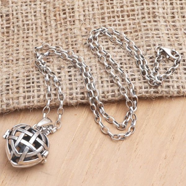 Alternate image for Artisan Made Sterling Silver Locket Necklace Love Yourself