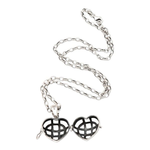 Alternate image for Artisan Made Sterling Silver Locket Necklace Love Yourself