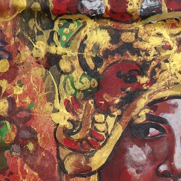 Alternate image for Signed Acrylic Dancer Painting from Bali Gandrung Jaran Goyang