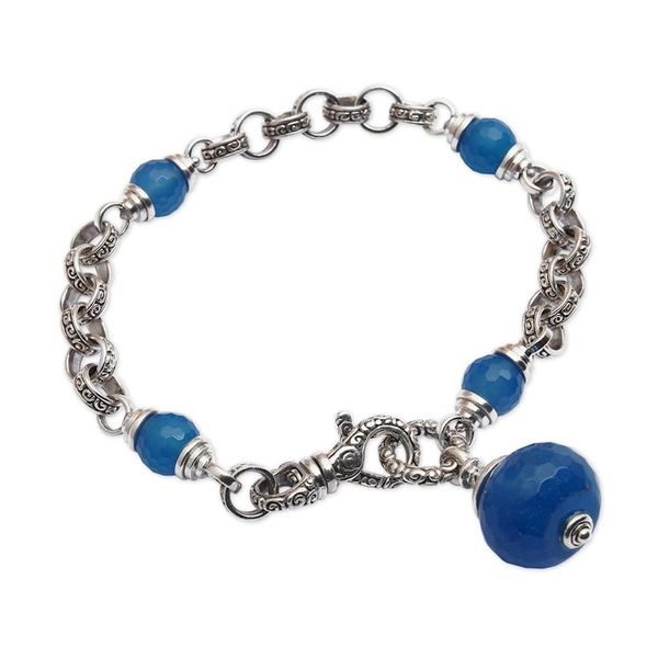 Alternate image for Sterling Silver and Blue Chalcedony Link Bracelet Sublime Blue