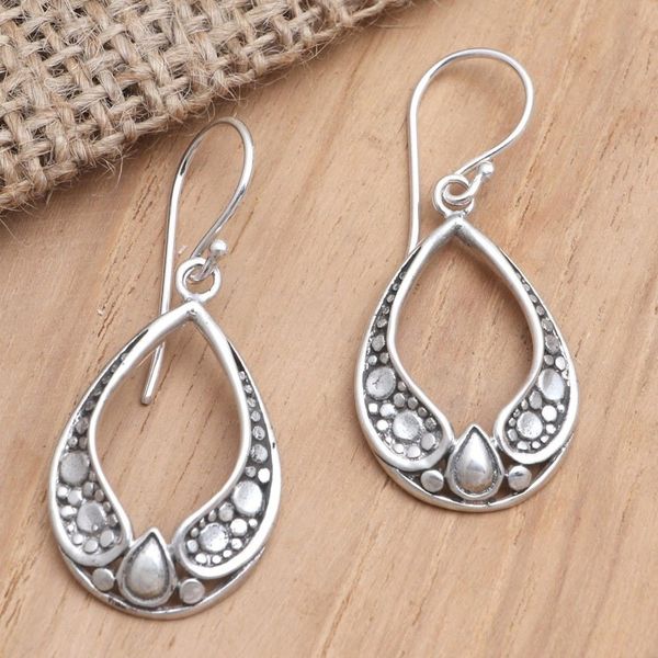 Alternate image for Artisan Crafted Sterling Silver Dangle Earrings Castle Window