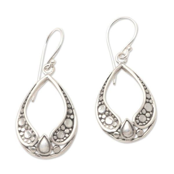 Alternate image for Artisan Crafted Sterling Silver Dangle Earrings Castle Window