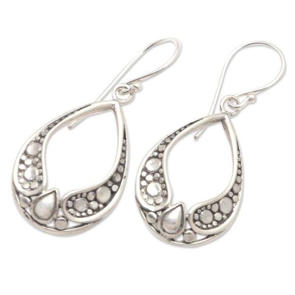 Alternate image for Artisan Crafted Sterling Silver Dangle Earrings Castle Window