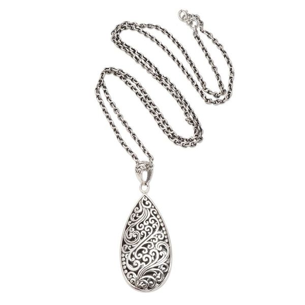 Alternate image for Hand Made Sterling Silver Pendant Necklace Decorative Pear