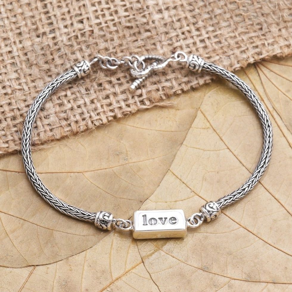 Hand Made Sterling Silver Pendant Bracelet 'Devoted One'