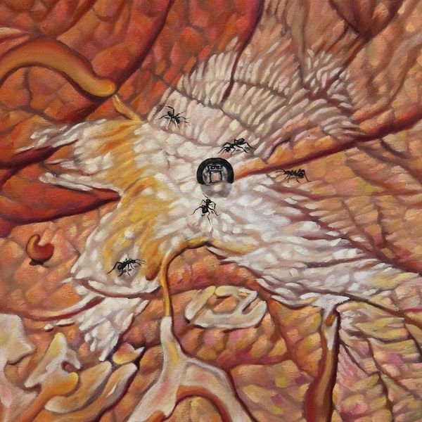 Alternate image for Oil on Canvas Palm Painting White Sign