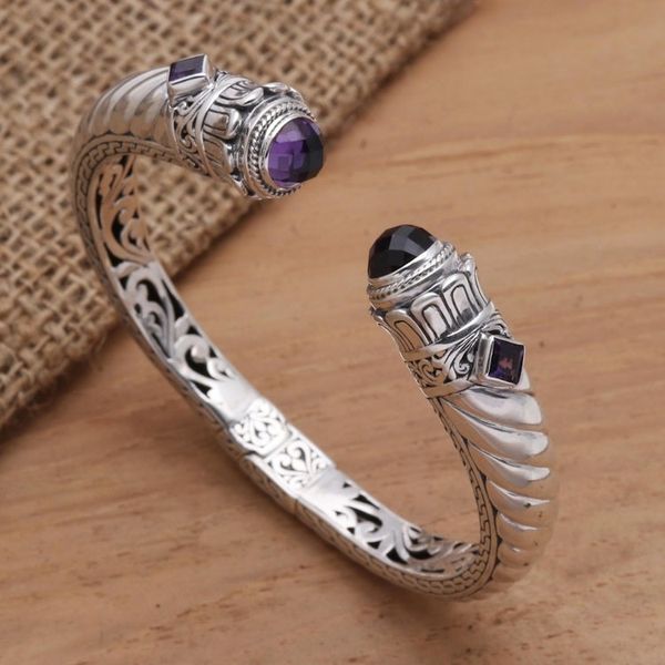 Alternate image for Amethyst and Sterling Silver Cuff Bracelet Aspire
