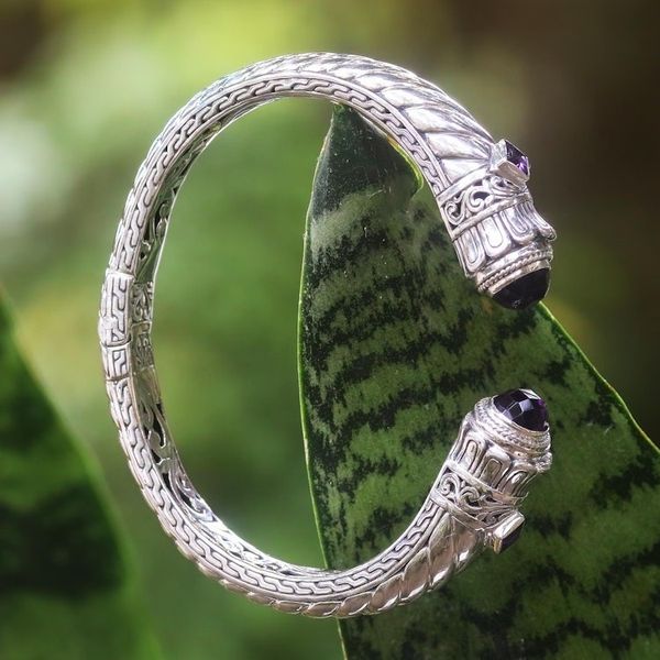 Alternate image for Amethyst and Sterling Silver Cuff Bracelet Aspire