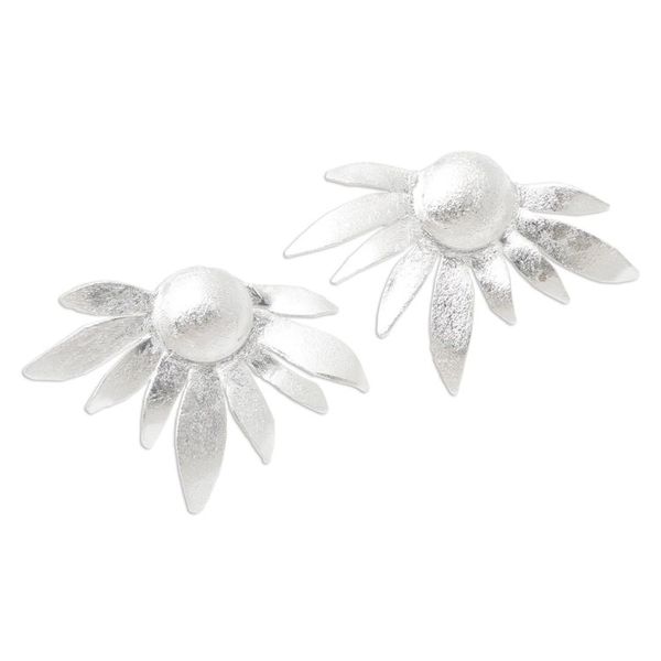 Alternate image for Floral-Motif Sterling Silver Drop Earrings Soul Flower